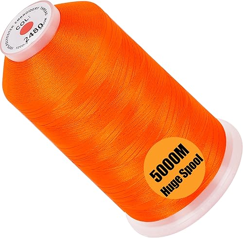 Miniatura 120 de New brothread - Bobina única de 5000 m de hilo de poliéster para máquina de bordar 40WT para máquinas comerciales y domésticas - Marigold