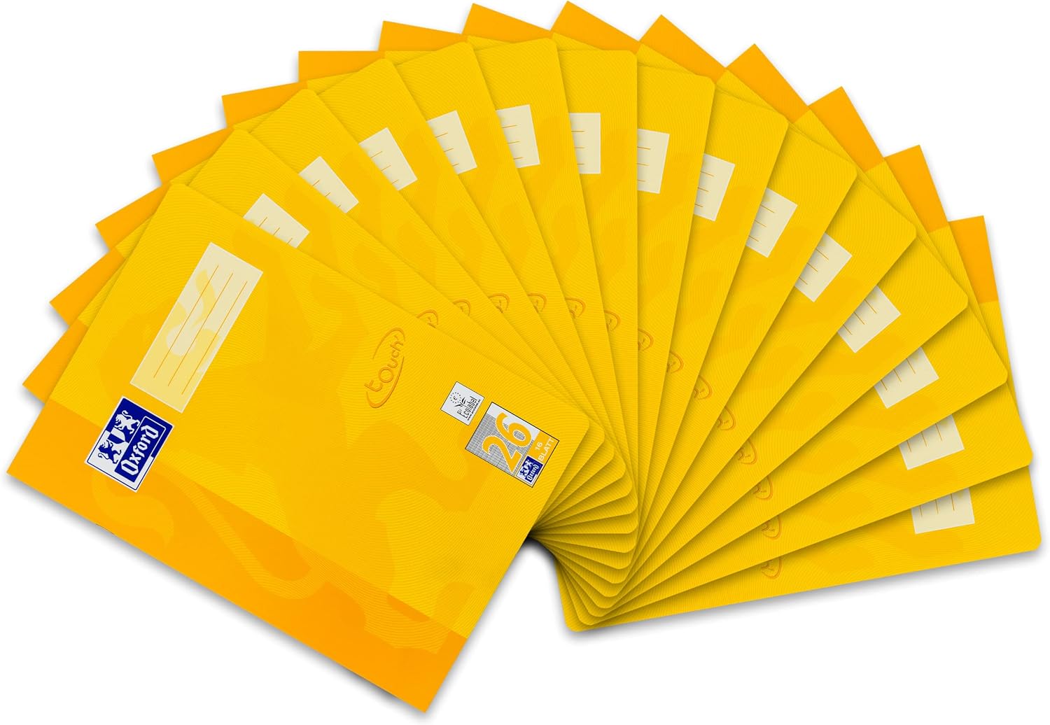 Oxford Touch Exercise Book DIN A4 Squared 16 Pages, Yellow, Pack of 15