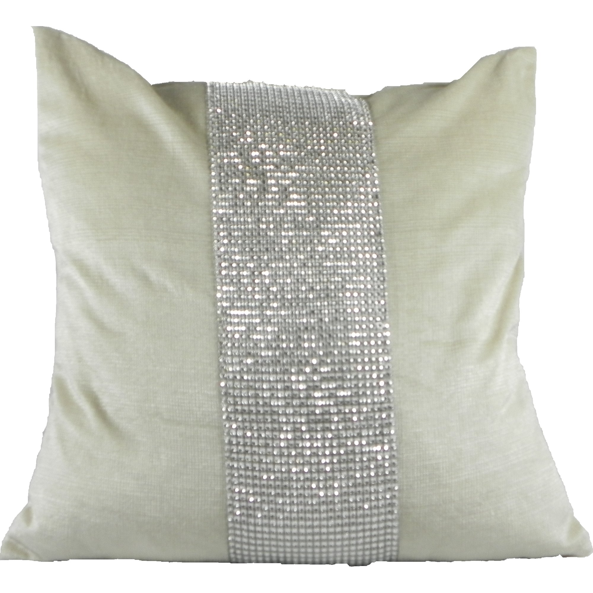 Emma Barclay Eclat - Diamante Panel Velvet Cushion Cover in Mink - 17x17 (43x43cm)