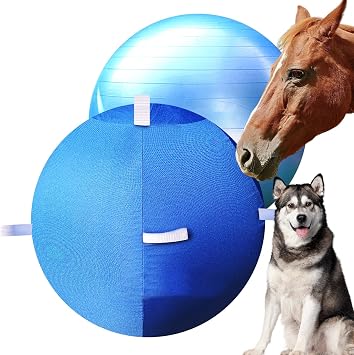 25" Horse Dog Ball &Cover with Straps, Giant Horse Balls for Play for Horses to Play with, Extra Large Equine Training Ball