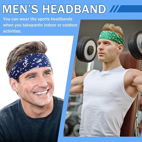Miniatura 6 de Bandas de sudor para hombres, para entrenamiento, deportes, diadema para hombres, diadema de camuflaje, diadema que absorbe el sudor, banda ancha