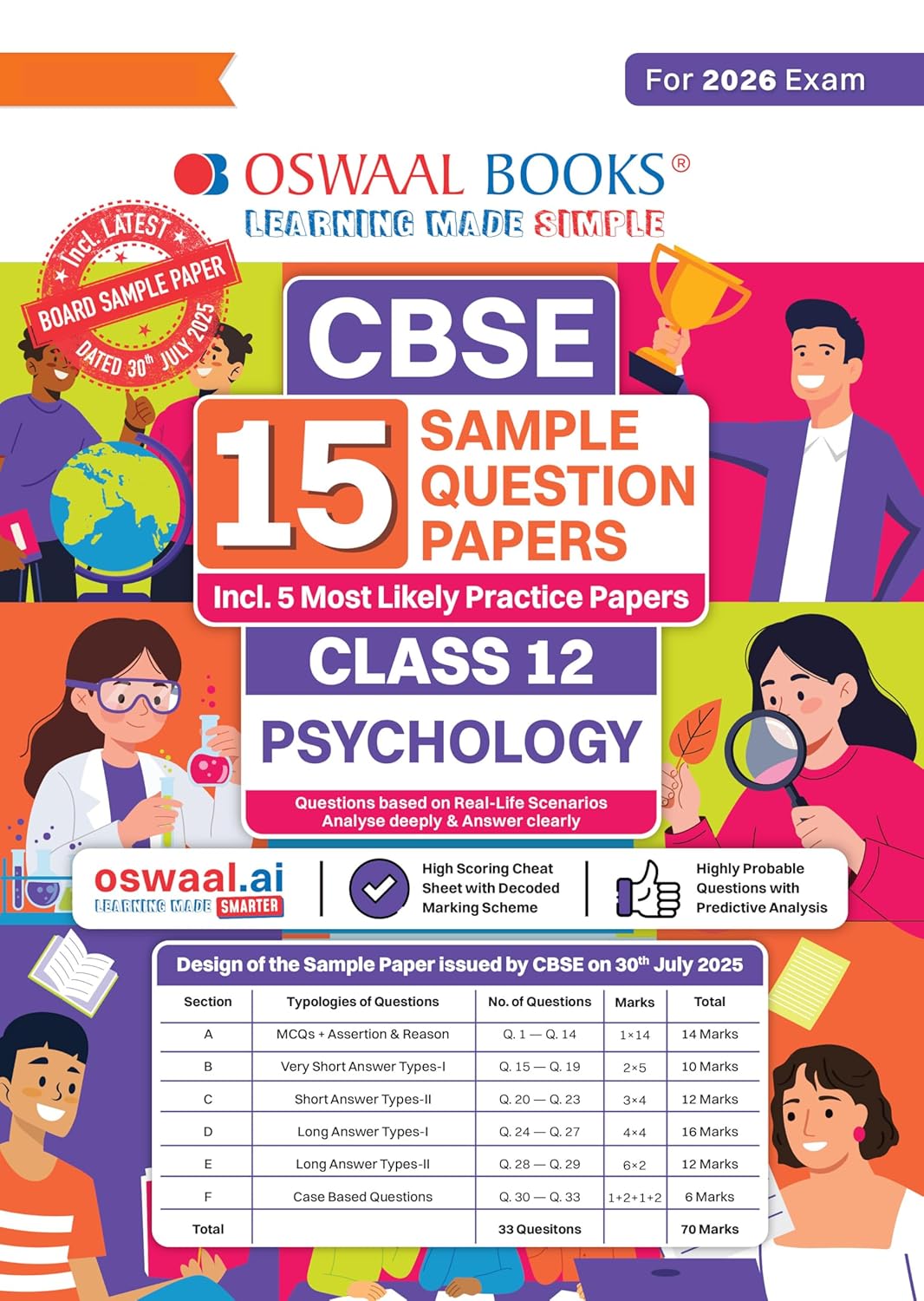 Oswaal CBSE 15 Sample Question Papers Class 12 Psychology for 2026 Board Exam (As per CBSE Sample Question Paper issued on 30 July 2025), recommended by 2025 CBSE Toppers Oswaal CBSE 15 Sample Question Papers Class 12 Psychology for 2026 Board Exam (As per CBSE Sample Question Paper issued on 30 July 2025), recommended by 2025 CBSE Toppers