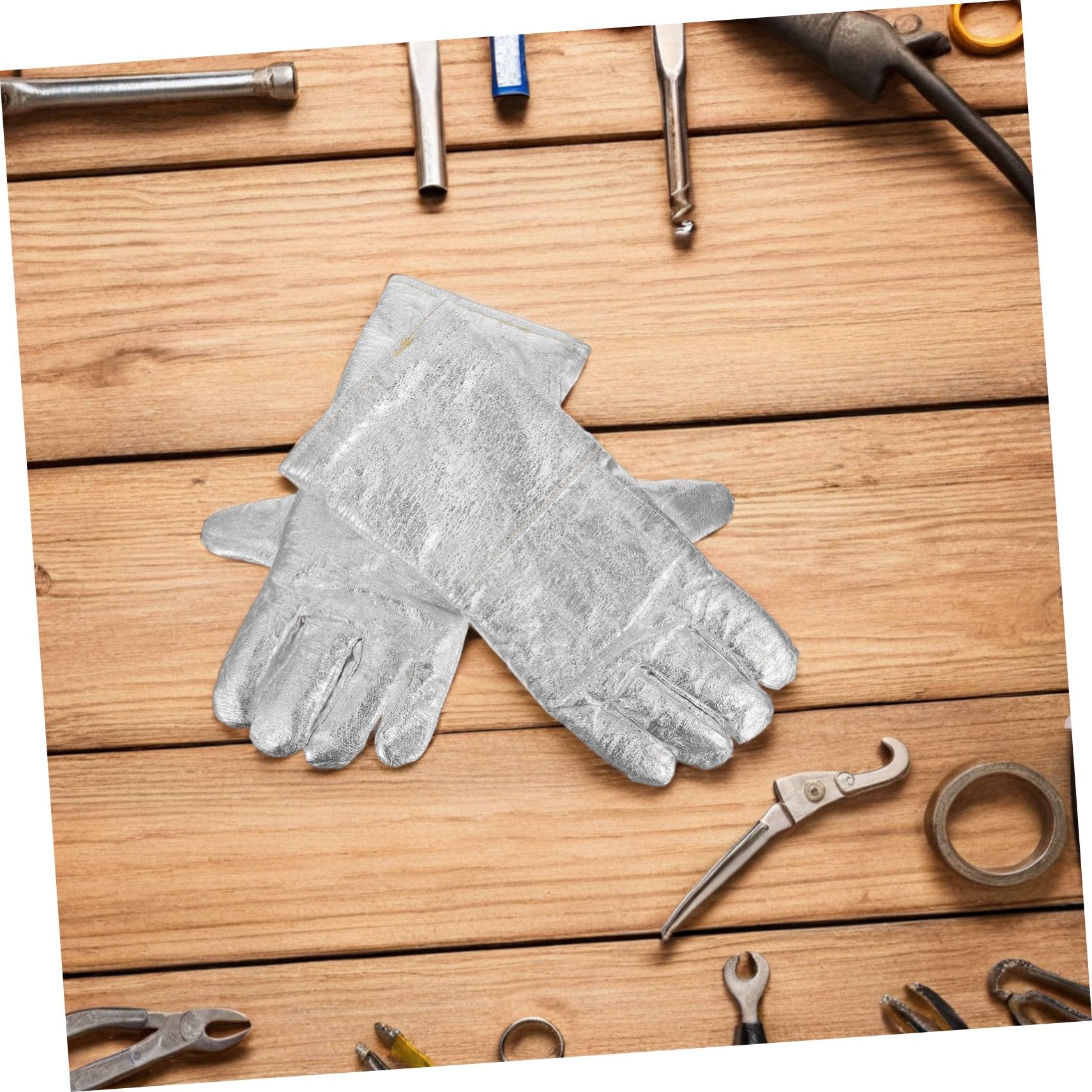Guantes de Soldadura Resistentes al Calor Aluminio Guantes Industriales para Fundición y Manejo Químico Protección Térmica Flexible y Ligera para Trabajo Hornos y Calderas