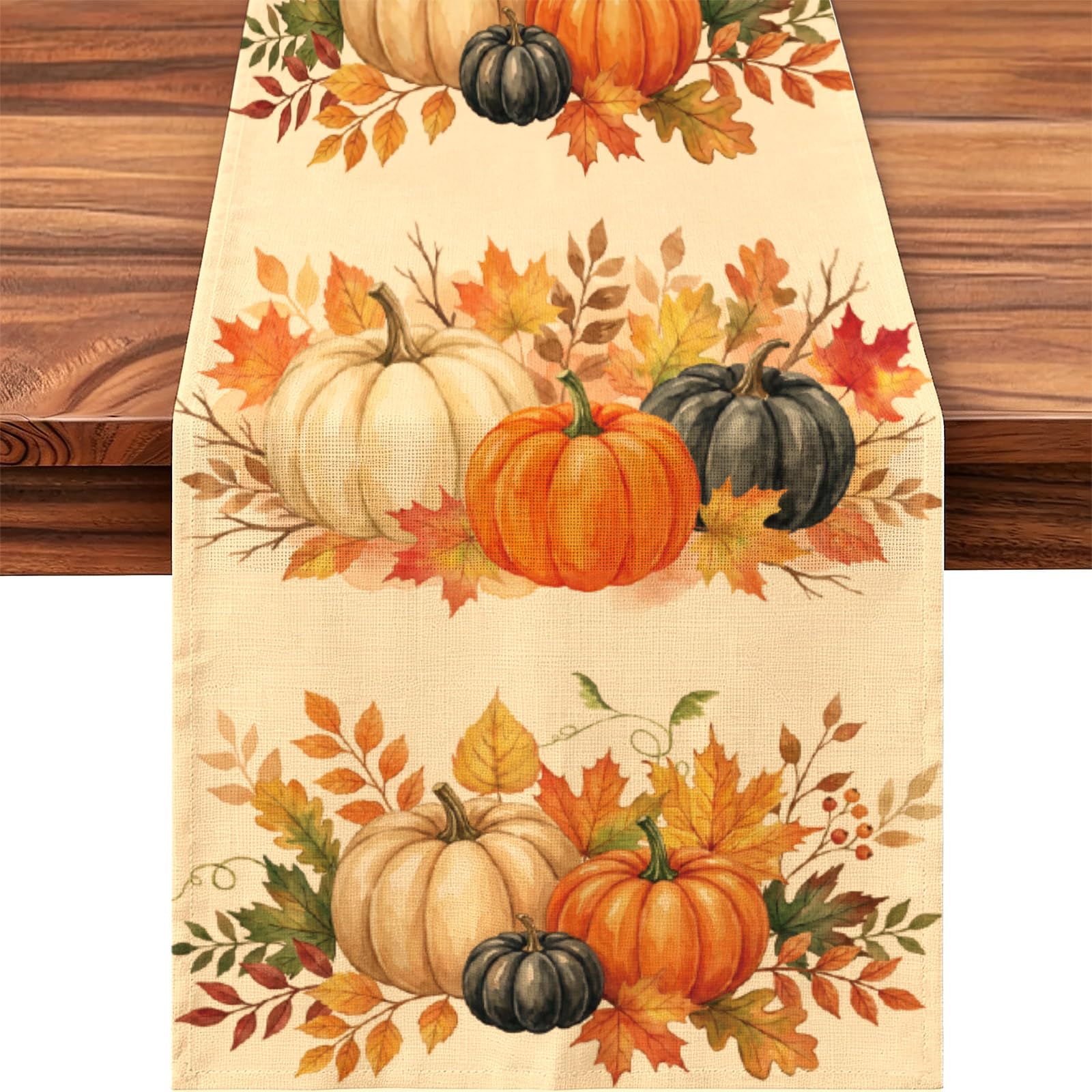 Autumn Table Runner for Home Decorations - Fall Harvest Thanksgiving Decor