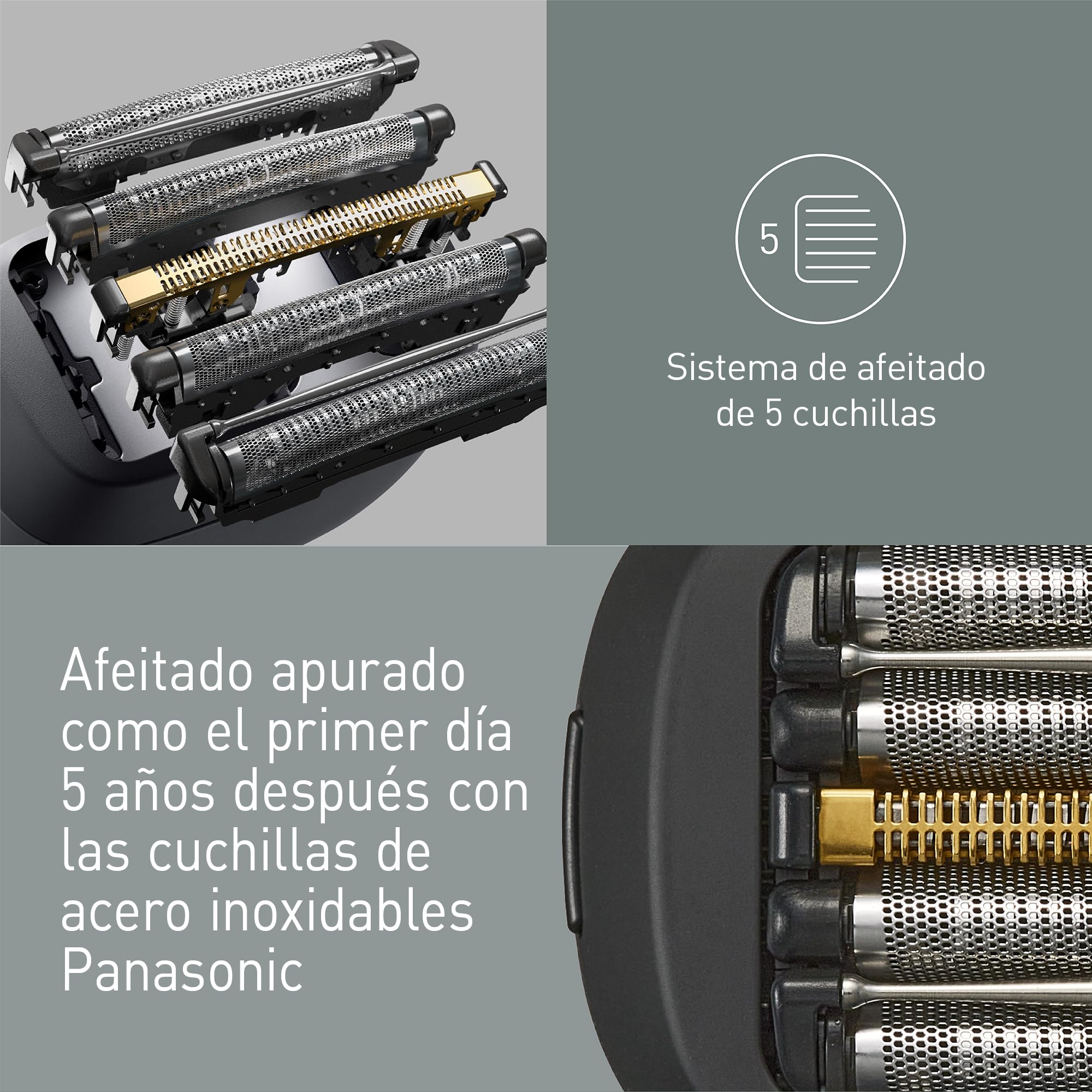 Panasonic ES-PV3B-K803 Serie 900s Afeitadora, Afeitadora Eléctrica de 5 Hojas para Uso En Seco y Húmedo para Hombres, Sensor De Barba Responsivo, USB-C, Estuche De Transporte, Negro Mate