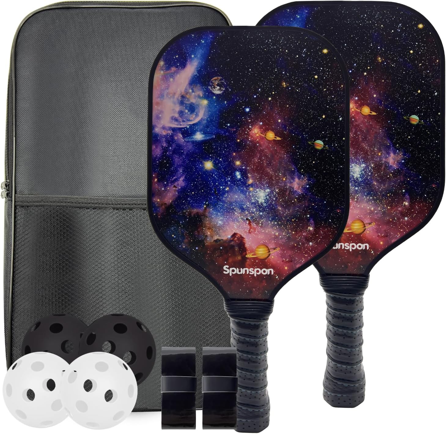 Pickleball Paddles Set, USAPA Approved Fiberglass Surface Pickleball Set with 2 Pickleball Rackets and 4 Pickleballs, Pickleball Paddles Set for Men Women