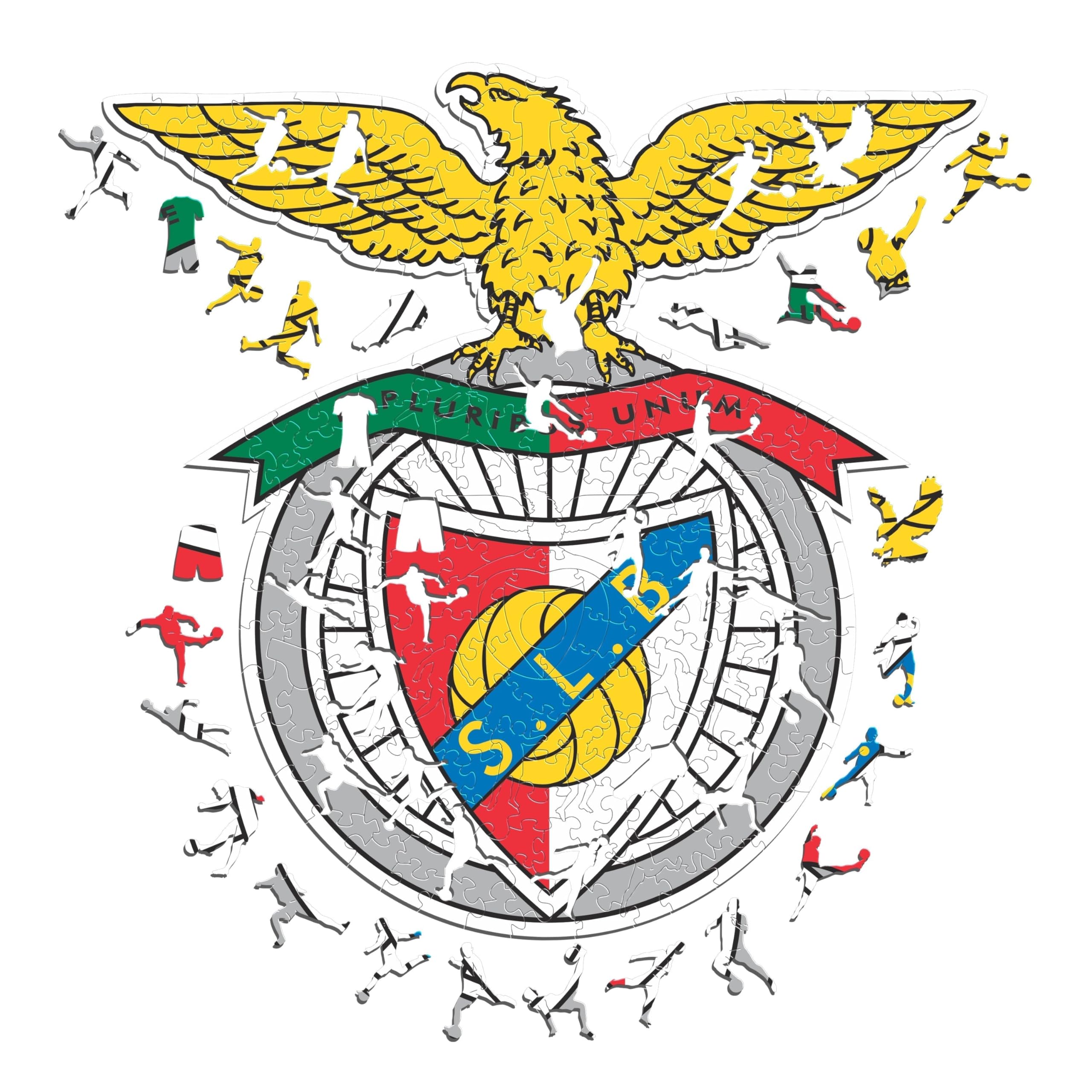 Iconic Puzzles - Benfica, Logo, Puzzle en Bois sous Licence Officielle, 100% Durable, Cadeau pour Adultes et Enfants, Taille S, 150 pièces