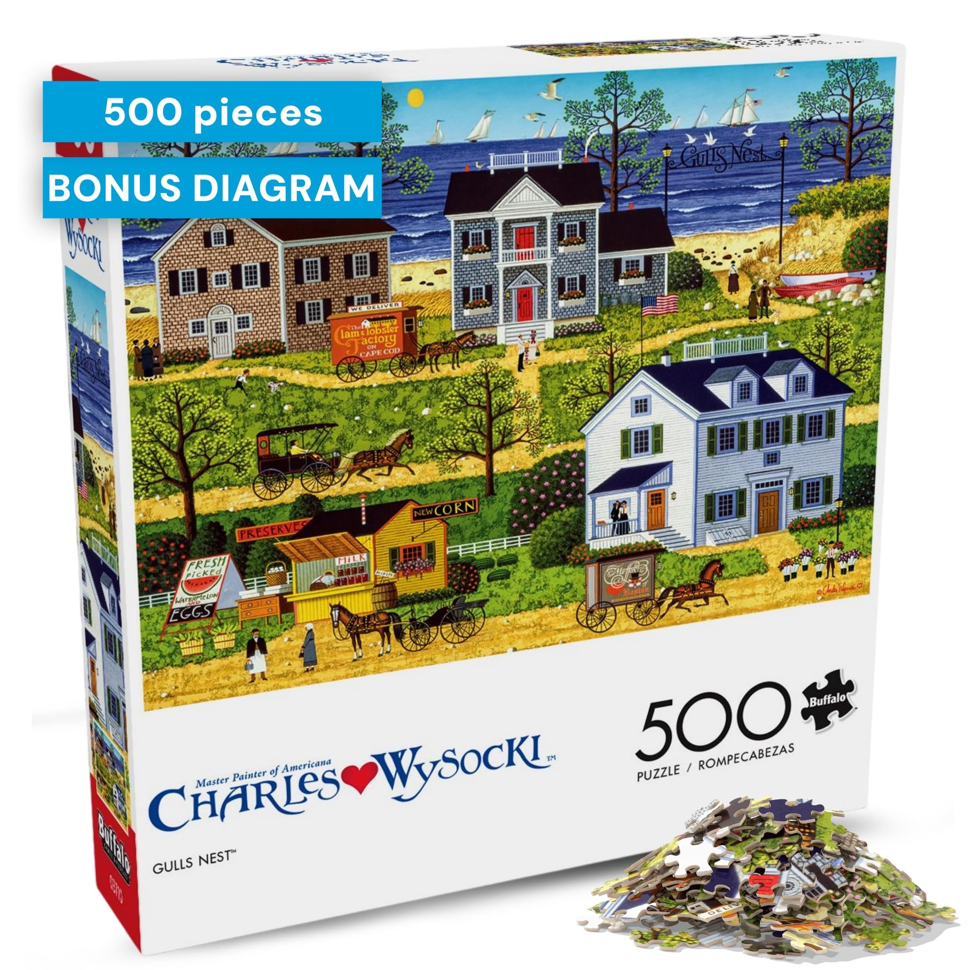 Charles Wysocki Gulls Nest 500 Piece Jigsaw for Adults