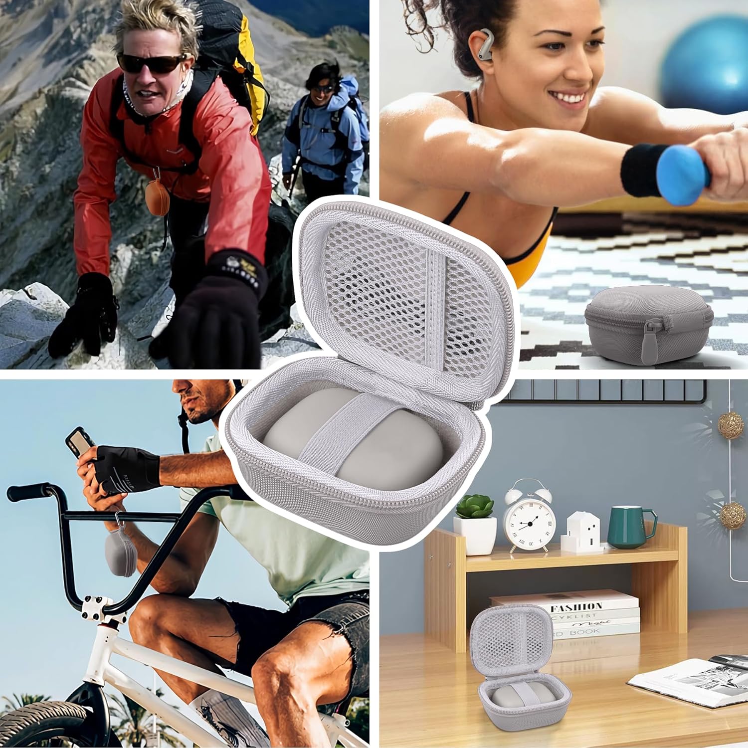 co2CREA Hard Case for Beats Powerbeats Pro 2 with Carabiner Clip, Shockproof Earbuds Storage Box – Protective Travel Cover for Powerbeats Pro 2 Wireless Bluetooth Earbuds (Quick Sand Case) - Image 8