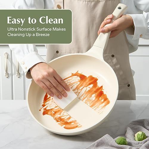 Miniatura 6 de Redchef Sartén de cerámica antiadherente, sartén antiadherente, sartenes grandes, sin PFAS ni PFOA, no tóxicas, compatibles con inducción, asas