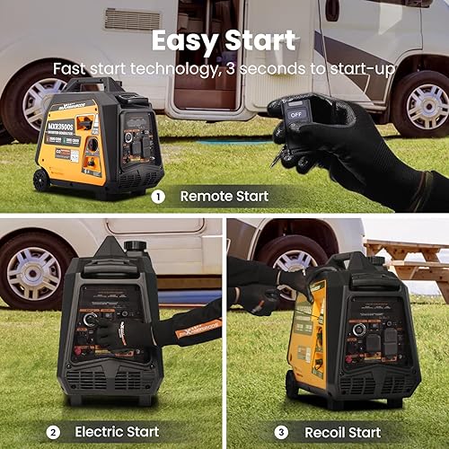 Vista 21 de MaXpeedingrods Generador inversor portátil de 3500 vatios a gas, compatible con la EPA, compacto y ligero para energía de respaldo en el hogar