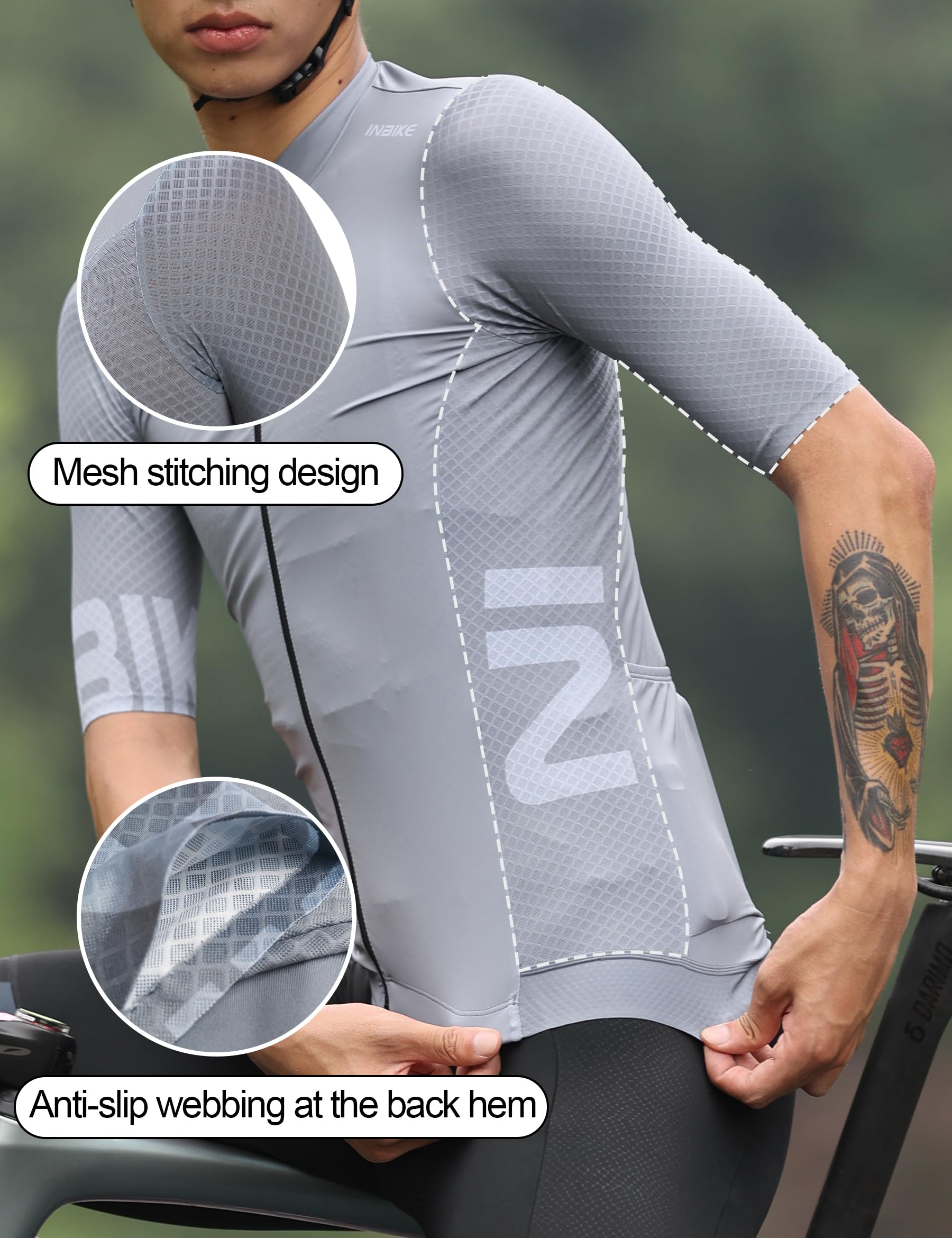 INBIKE Maillot de Ciclismo Hombre Manga Corta Verano Secado Rápido Bicicleta XQ010
