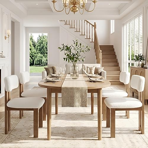 Miniatura 18 de Wahson Juego de 2 sillas de comedor estilo granja, sillas de cocina modernas de mediados de siglo tapizadas en carbón con patas de madera negra,