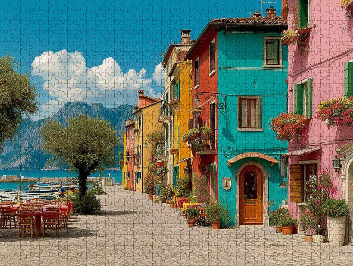 Puzzle 4000 elementów dla dorosłych na wybrzeżu, drewniane puzzle 141 x 87 cm, dla mężczyzn kobiet starszych seniorów, części ściśle do siebie pasują, dekompresja, dekoracja ścienna, prezenty dla