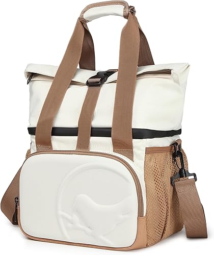 SUNNY BIRD Lonchera con doble compartimento para mujeres y hombres (blanco marfil 01)