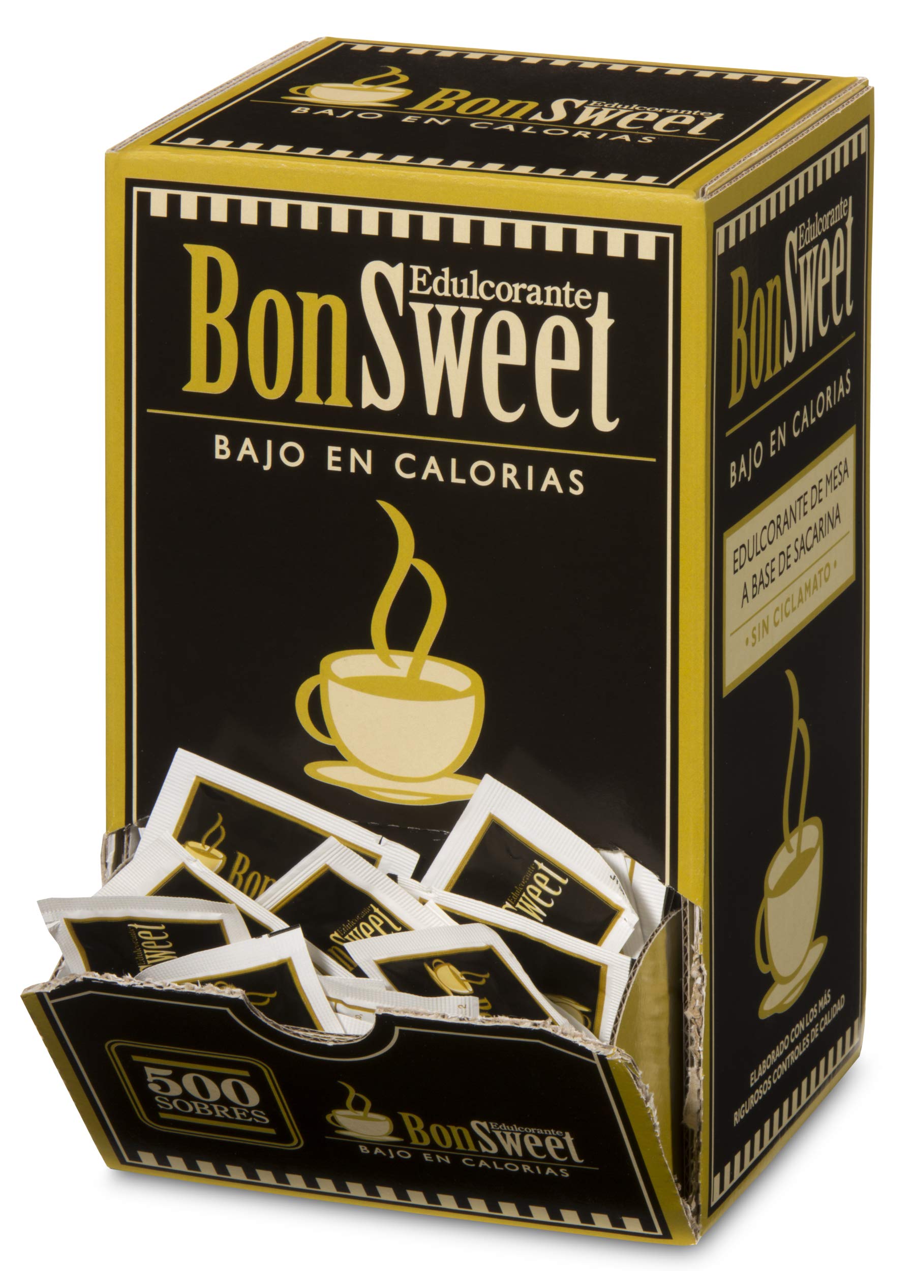 Castello since 1907 Edulcorante Bonsweet Sacarina Sin Ciclamato 500 Sobres | Monodosis | 1 sobre = 0.8g Azúcar | Bajo en Calorías | Ideal Café, Hostelería y Oficina - 400g