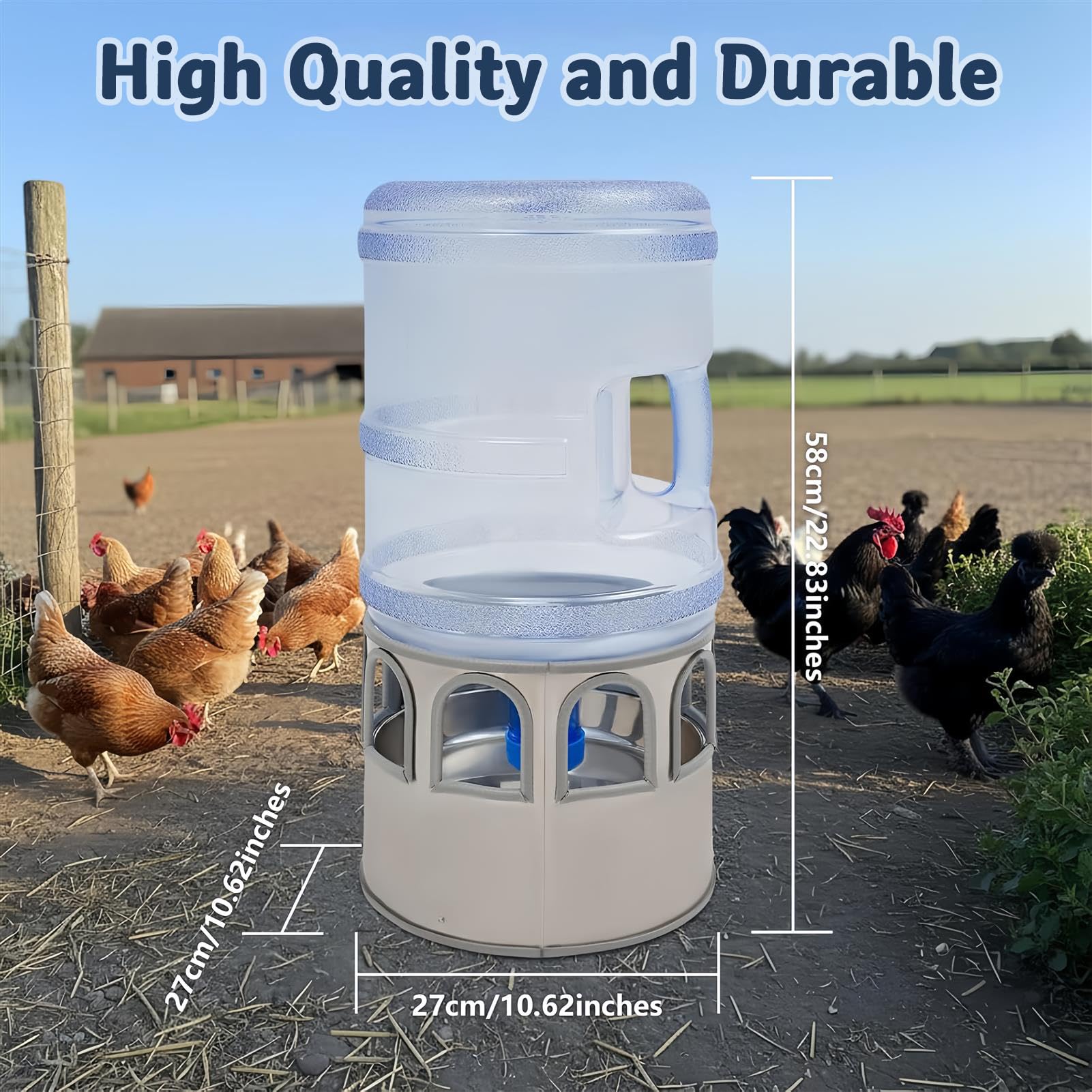 Calentador De Agua para Pollos, Bebedero Calefactado para Pollos De 80 W, con Temperatura Ajustable, Descongelador De Agua para Aves De Corral para El Invierno