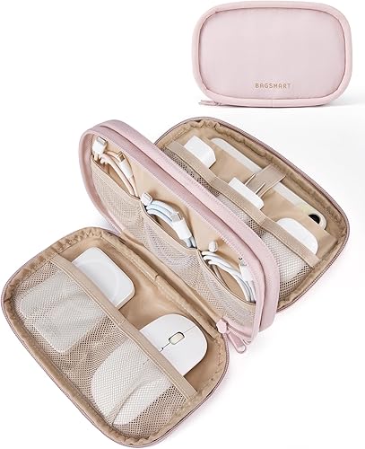 BAGSMART Bolsa organizadora de cables de viaje, organizador electrónico de tecnología compacta, esencial para cargador, cable, teléfono, unidad