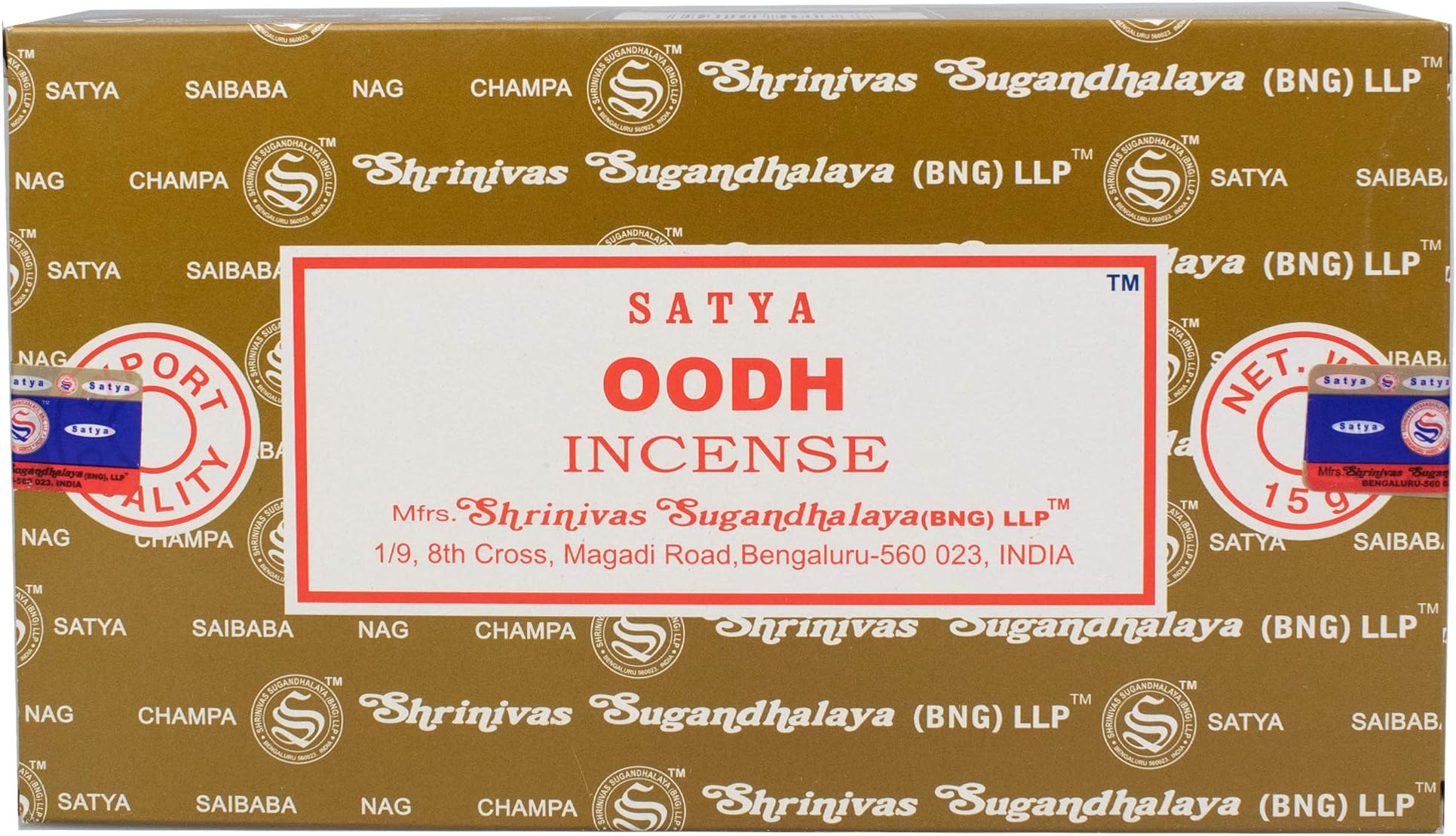 Satya Incense - Oodh - 12 Boxes x 15 g