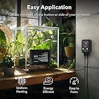 Vista 2 de BN-LINK Almohadilla térmica duradera para reptiles de 6 x 8 pulgadas con termostato digital debajo del tanque, calentador de terrario, juego