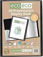 Eco-eco Ec0146 Classeur De Présentation A4 95% Recyclé Dos 22 Mm 2 Anneaux Noir