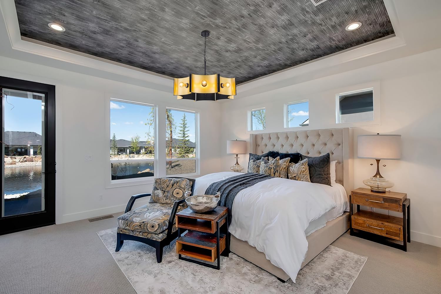 TOCHIC 30.6" Farmhouse Dining Room Chandelier, 8-Light Large Modern Black Gold Chandeliers for Living Room, Luxury Drum Height Adjustable Pendant Light Fixture for Bedroom, Entryway, Kitchen, Foyer