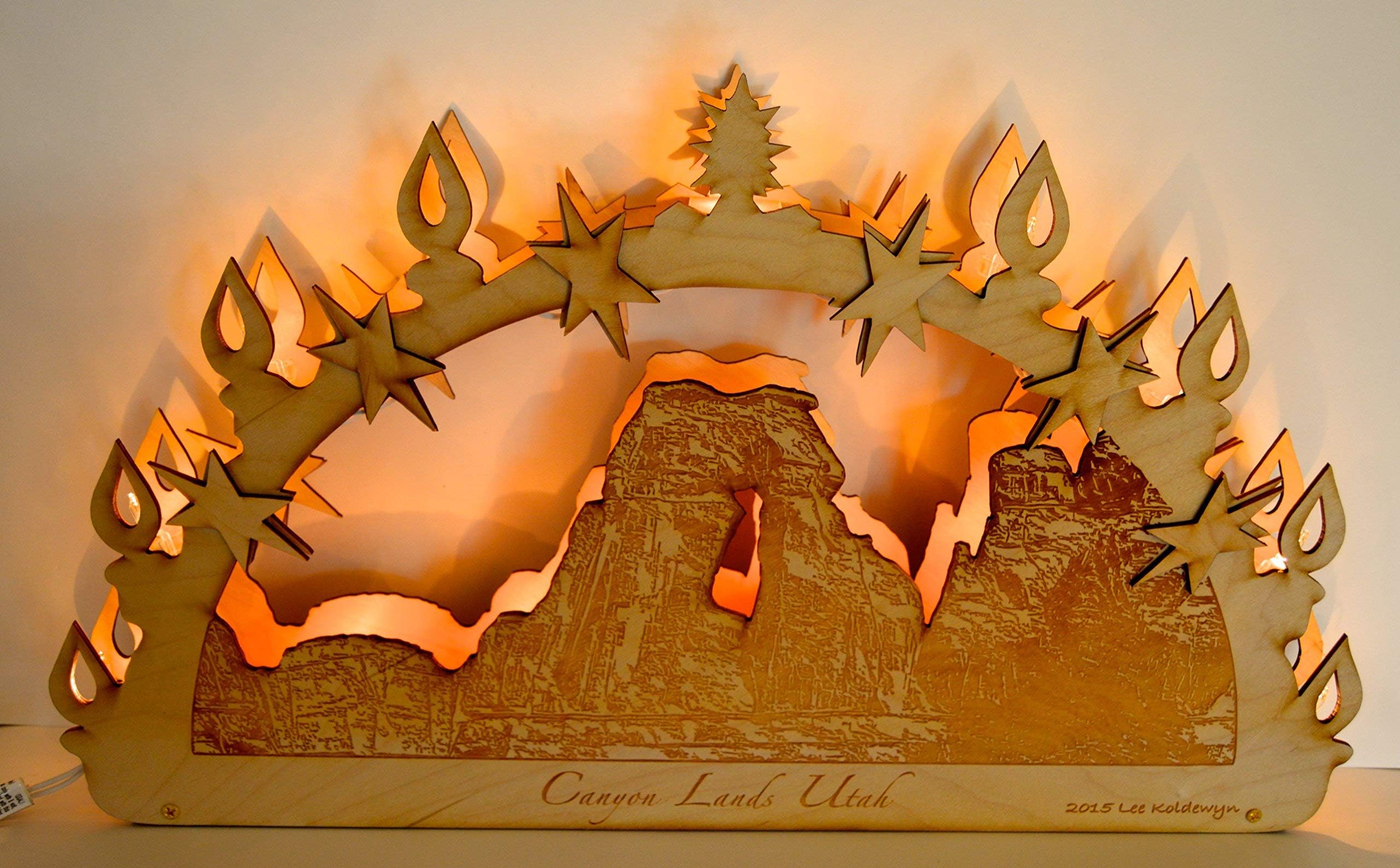 Utah Canyon Lands Druid Lighted Candle Arch Schwibbögen