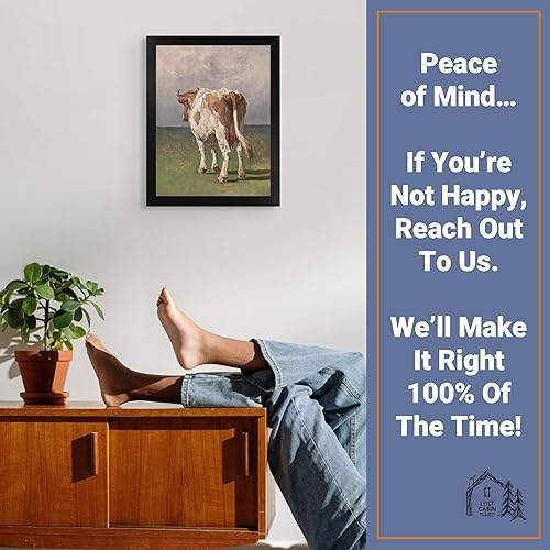 Miniatura 5 de Estudio de una vaca de la cabaña perdida por Rosa Bonheur Impresión en marco biselado negro  Reproducción de pintura de obras de arte fino  Regalo