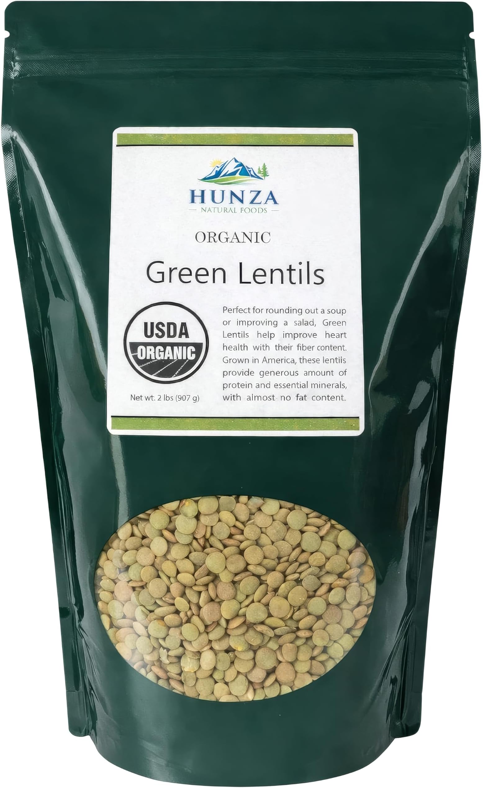Hunza Organic Green Lentils (2 lbs)