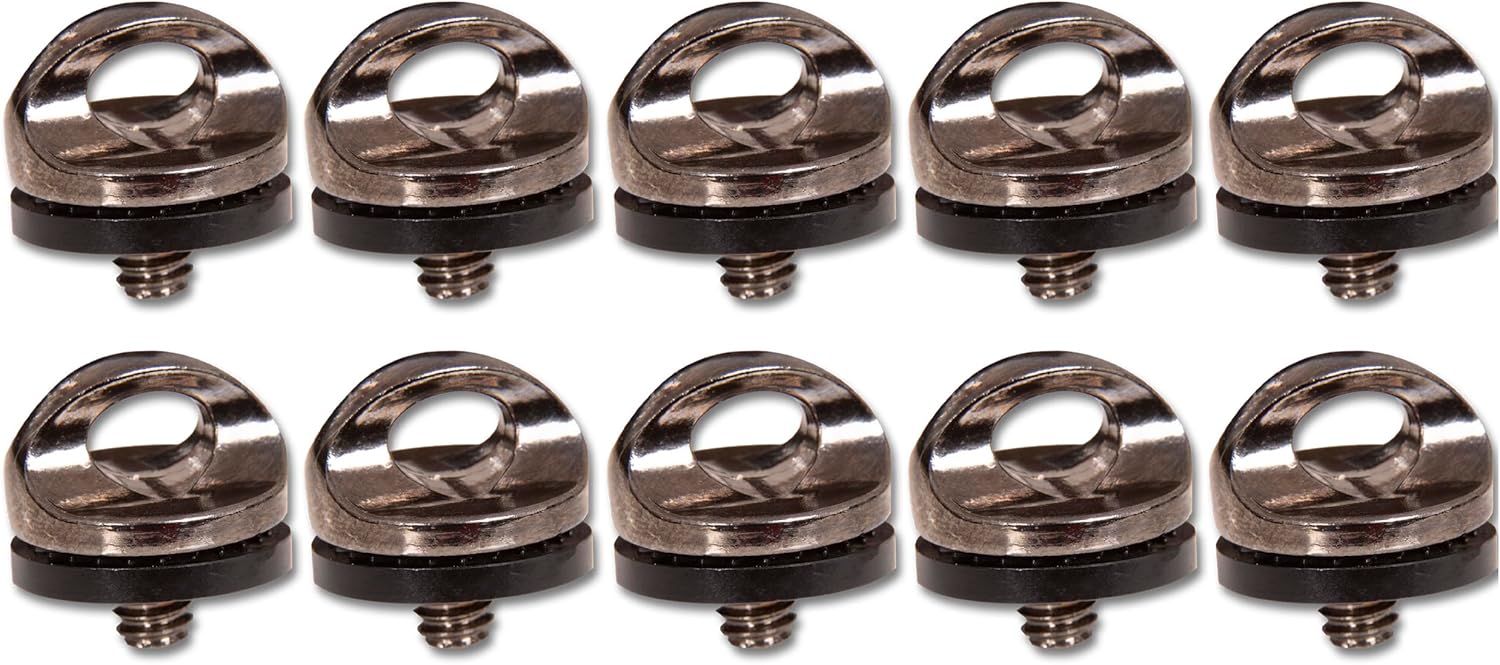 Danger Buddies Camera Tripod Adapter Ring - Quick Install/Release 1/4""-20 Neck and Wrist Strap Mount for Camera Slings and Securing Camera Lanyards - (10-Pack), Gunmetal Grey, ZN-GMTL-10