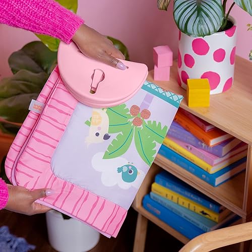 Miniatura 5 de Bright Starts Pink Palms Tiki-Toy Bar Baby Activity Gym & Tummy Time Mat con barra de juguetes y 3 juguetes, recién nacido a 3 años