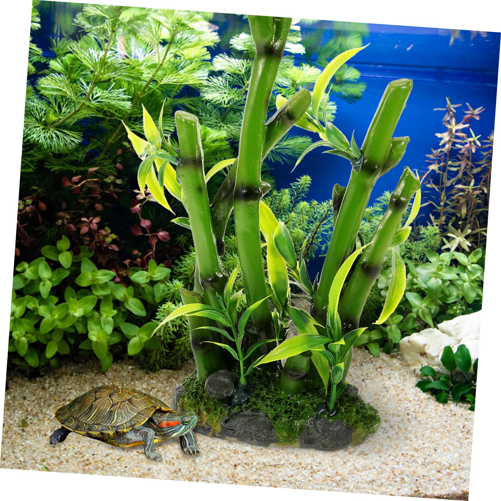 Kisangel 4 Piezas Decoración De Pecera Continuar Planta De Terrario De Reptiles Plantas De Acuario Flotantes Planta De Pecera Artificial Decoraciones De Acuario Árbol Falso Resina Green