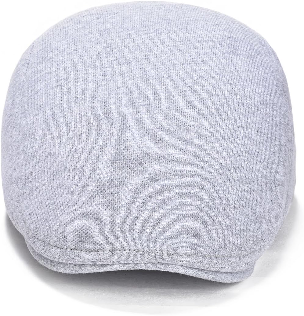 VOBOOM Men's Cotton Flat Ivy Gatsby Newsboy Driving Hat Cap One Size Light Grey