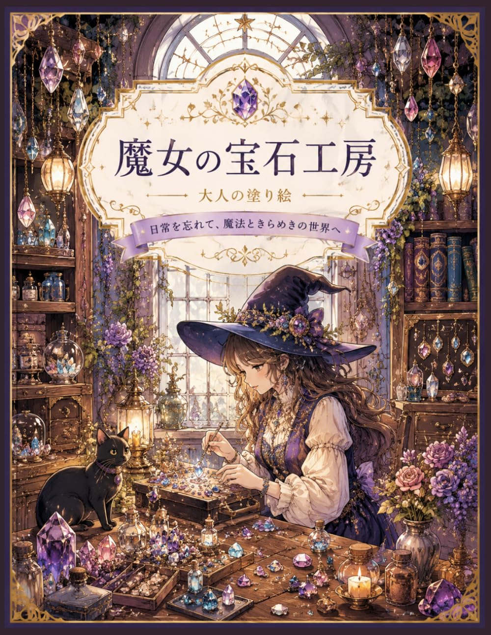 魔女の宝石工房大人の塗り絵: 日常を忘れて、魔法ときらめきの世界へ。宝石と幻想に彩られる癒しの塗り絵。