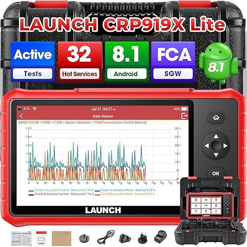 LAUNCH CRP919X Lite Bidirectional Scan Tool, 2025 New FCA SGW AutoAuth, 32 Reset Services, All System Diagnostic Scanner, Injector Coding, Auto VIN OBD2 Scanner Diagnostic Tool with 2-Year Updates