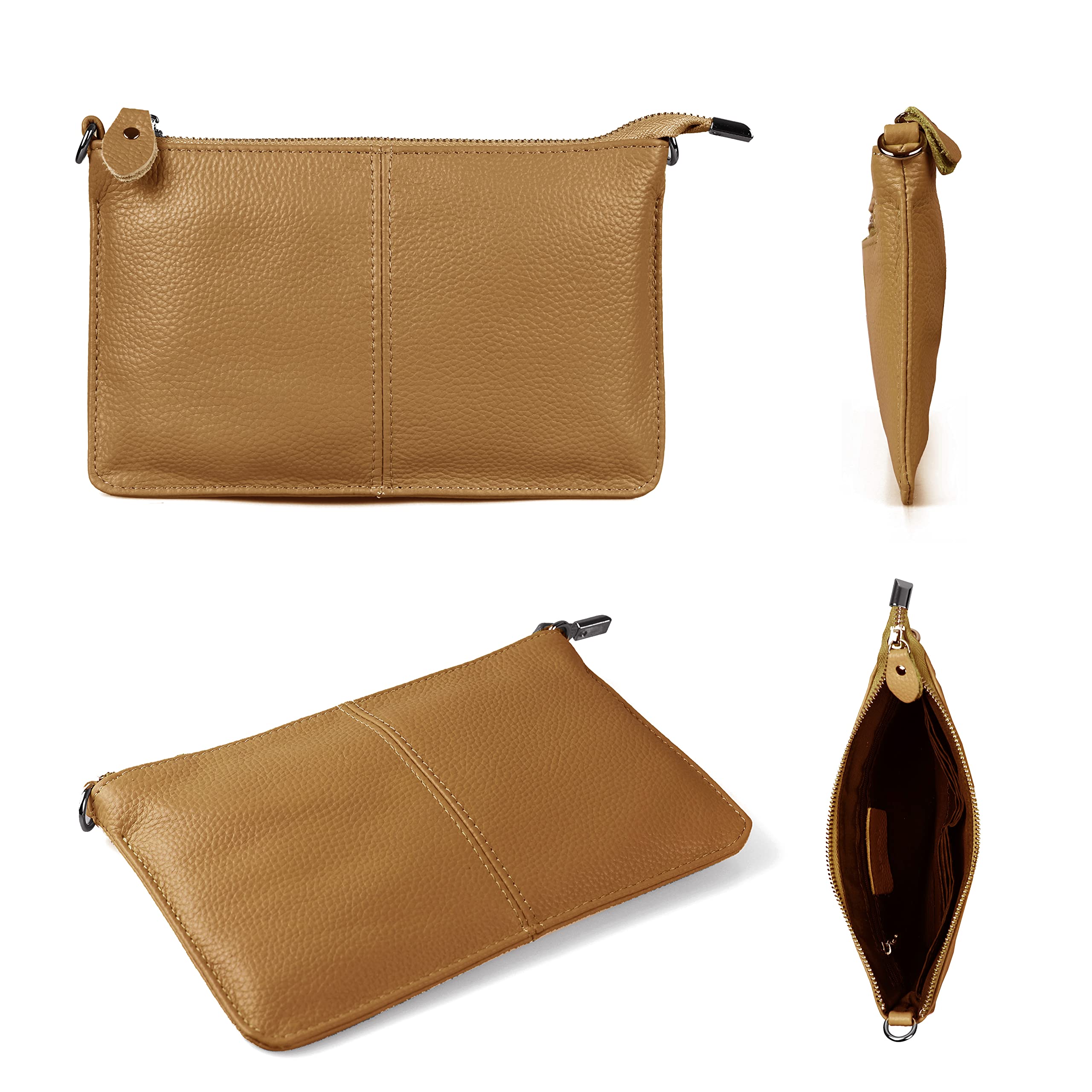 befen Small Genuine Leather Crossbody Bags for Women Wristlet Clutch Wallet