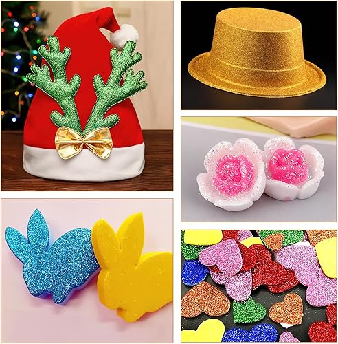 Miniatura 8 de AARDWO - Purpurina para manualidades, 14.48 oz, 10 frascos de purpurina con herramientas, purpurina vibrante multiusos para cuerpo, sombra de ojos,