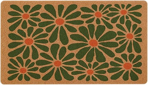 Miniatura 1 de Tapete bohemio retro floral de bienvenida para exteriores, bonito tapete antideslizante para entrada exterior, decoración del hogar (17 x 30