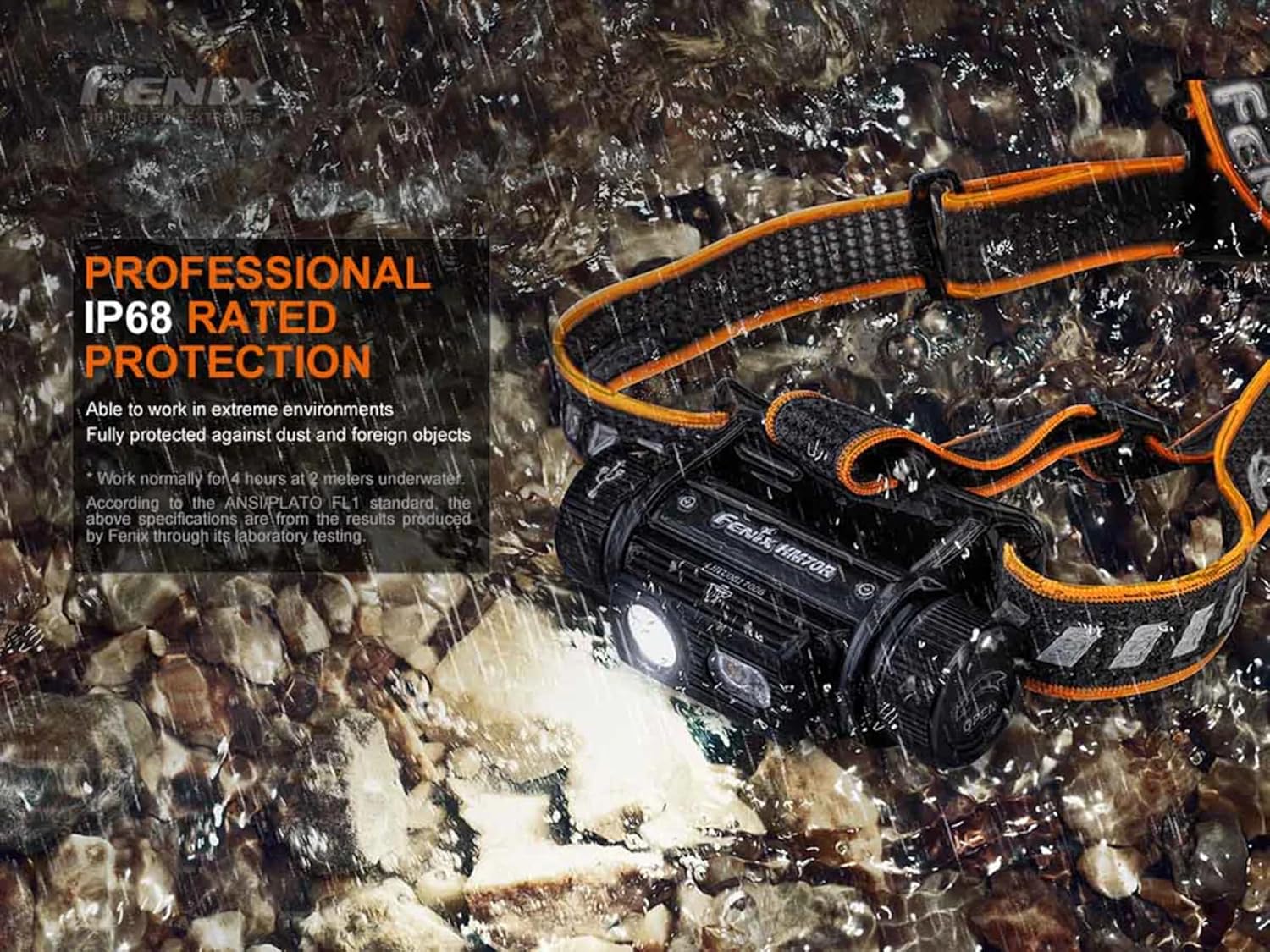 Fenix HM70R Headlamp, 1600 Lumens, USB Rechargeable, High CRI White and Red Beams, with a USB Wall Plug