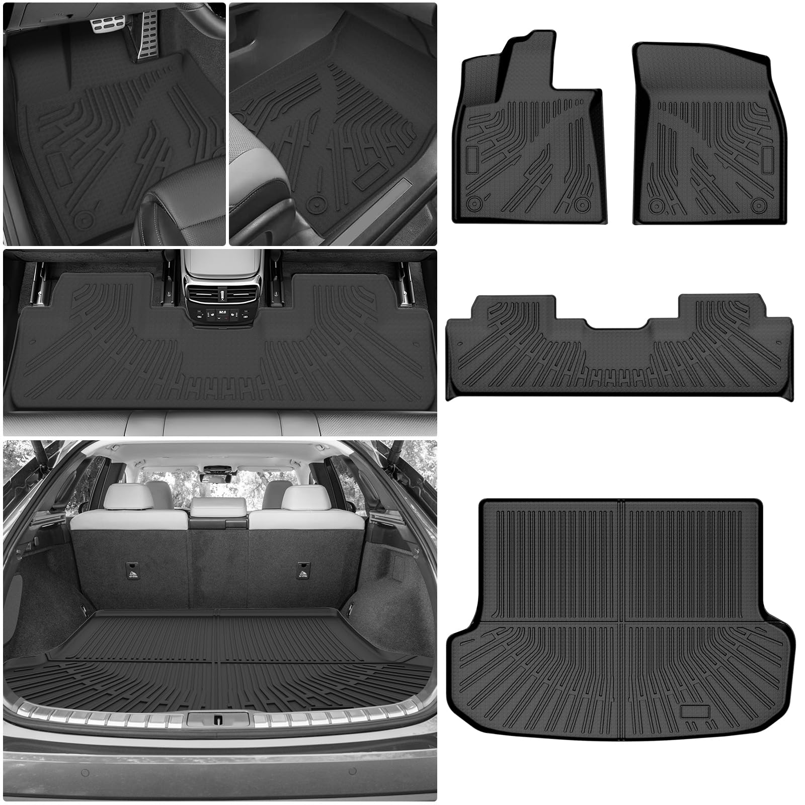 RX Floor Mats - Car Mats for 2016-2022 Lexus RX RX350/ RX450h/ RX350L/ RX450hL (Not for RXL), All Weather Floor Mats and Cargo Liner for RX Accessories, Heavy Duty Rubber Mats, Car Accessories