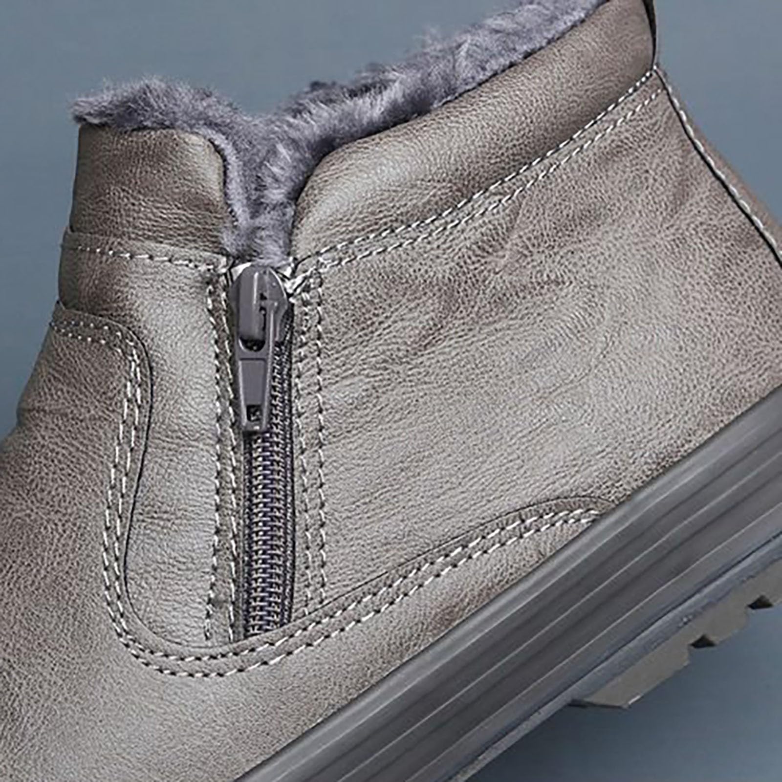 generisch Zapatos de invierno para hombre, forrados cálidos, zapatos informales, cremallera lateral, zapatos de trekking para hombres, exteriores, trekking, senderismo, deportes, senderismo,