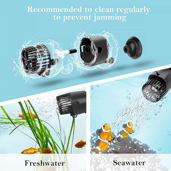 AQQA Aquarium Wave Maker,Suction Cup Fish Tank Single Powerhead Pump