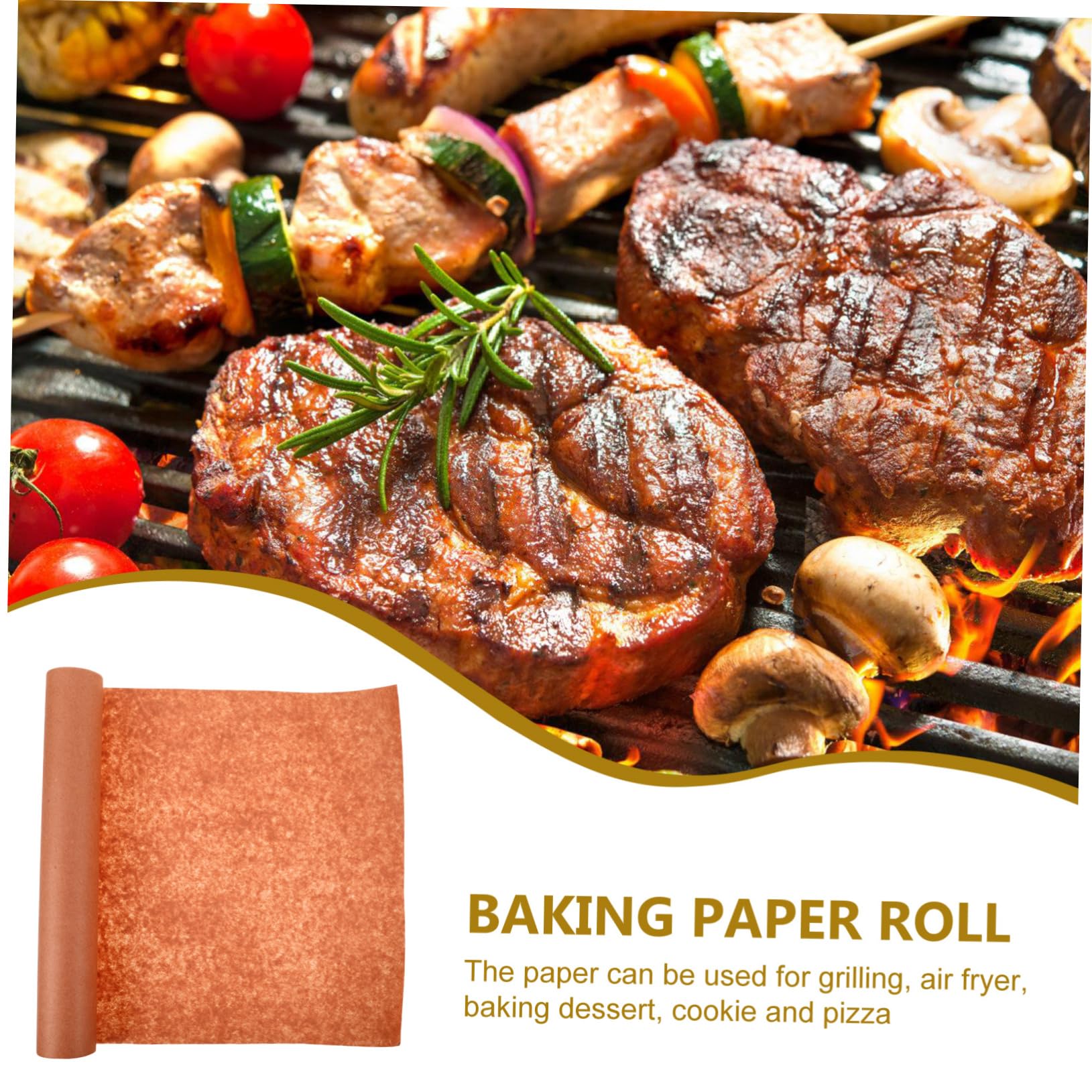 Ciieeo Papier Boucher Marron Sûr pour Emballage Alimentaire, Rouleau de Papier Cuisson Antiadhésif Cuisine et Cuisson au Barbecue