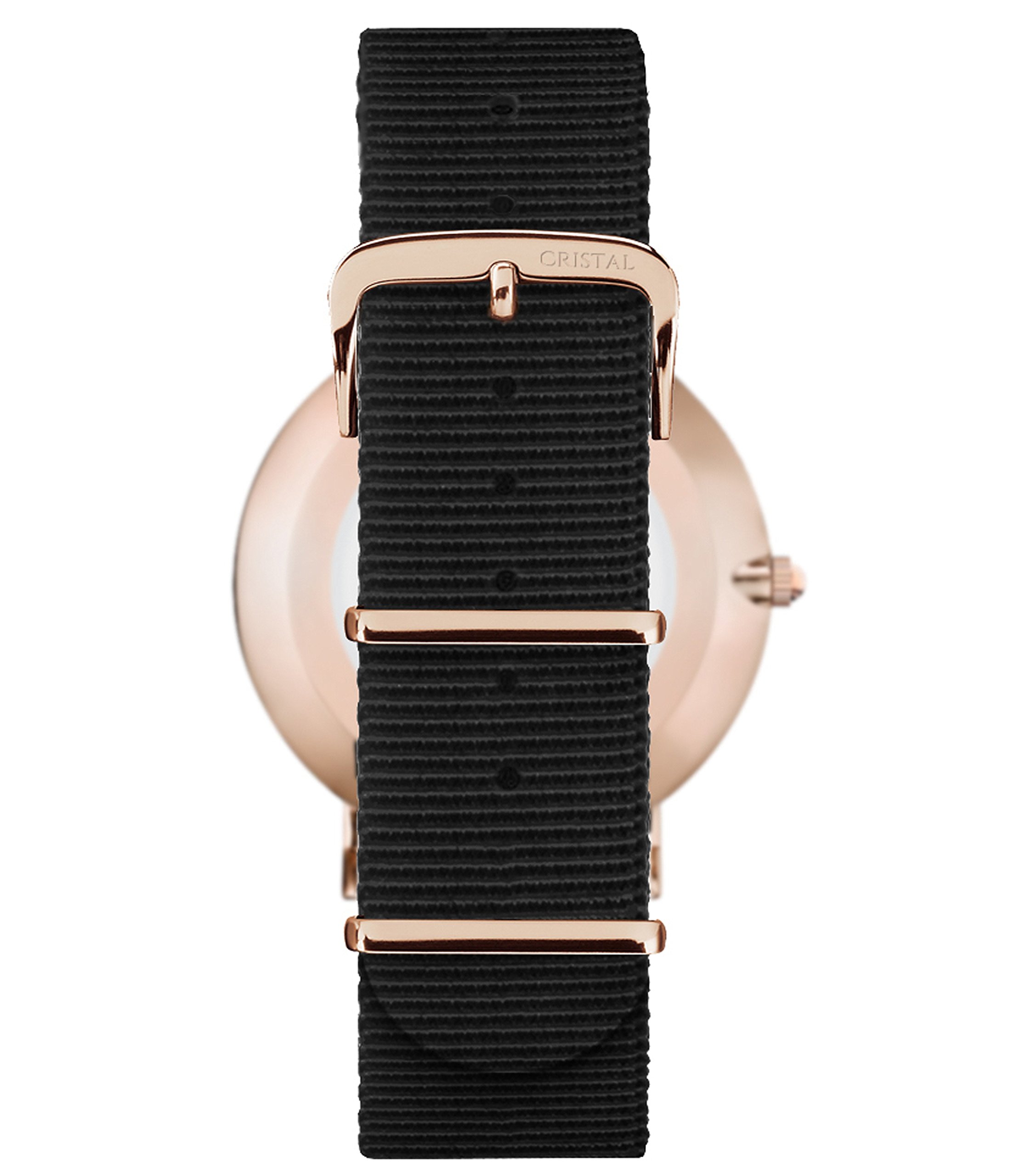 Cristal Reloj, oro rosa – Unisex – Pulsera de nailon