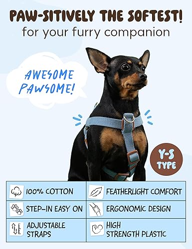 Miniatura 2 de BODDLELANG Y-Type Easy Walk - Arnés para perros grandes, sin tirones, arnés a prueba de escapes para perros, arnés ajustable grande azul para perro,