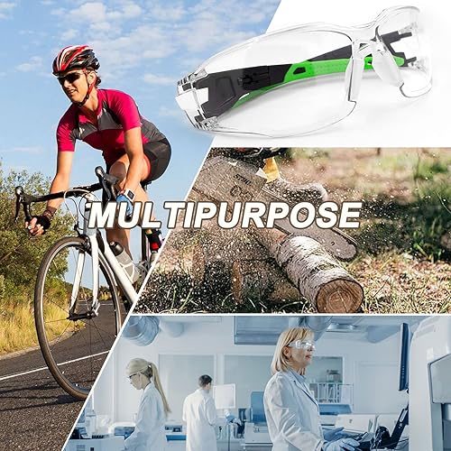 Miniatura 9 de Anteojos de seguridad ANSI Z87.1 para hombres y mujeres, antivaho con marco ajustable y lentes transparentes