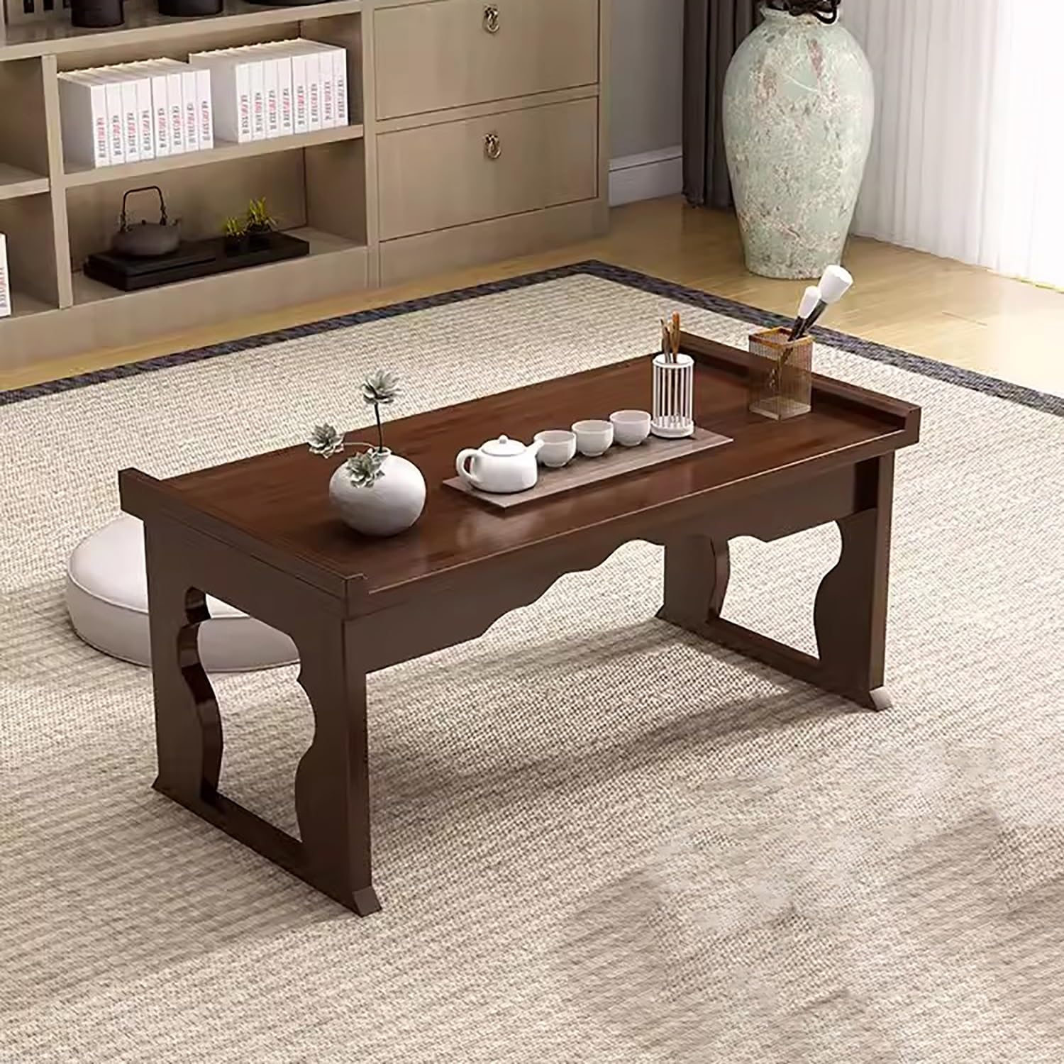 Table pliante table à manger rectangulaire moderne peu encombrante en bois