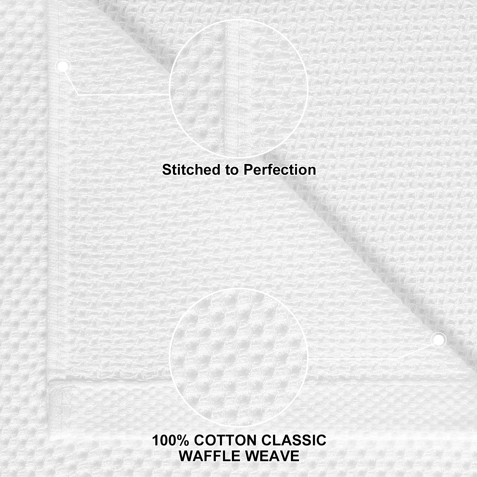 Homaxy Set di 8 strofinacci da cucina e strofinacci, 100% cotone, colore: bianco