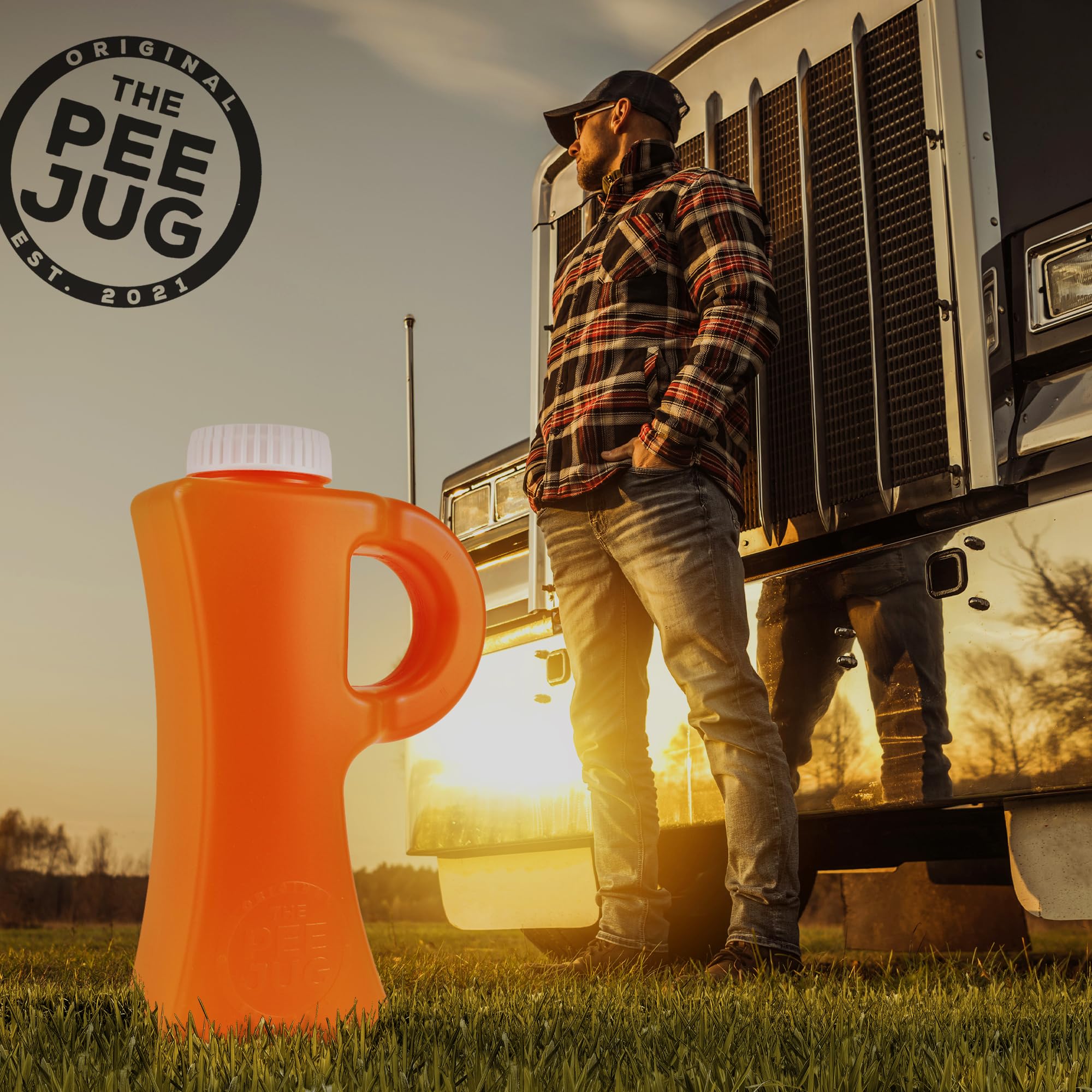 Orinarios portátiles a prueba de derrames de 2011 ml para hombres, tapa de rosca a prueba de fugas, botella de orina masculina para camioneros, caza, al aire libre, viajes