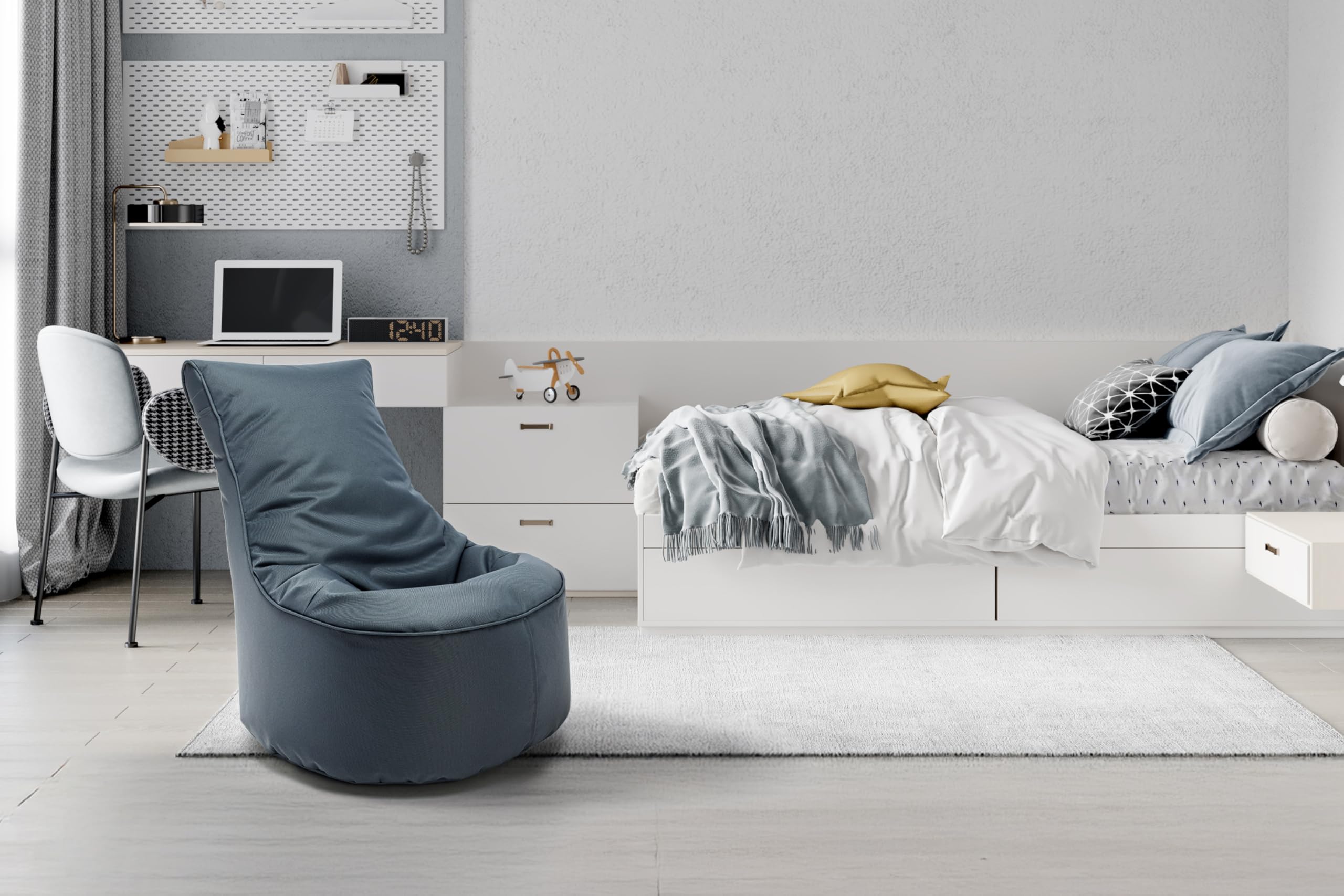 Ecopuf Seat S - Puf con respaldo alto - Dimensiones: 65 x 75 cm - Tejido de poliéster completo